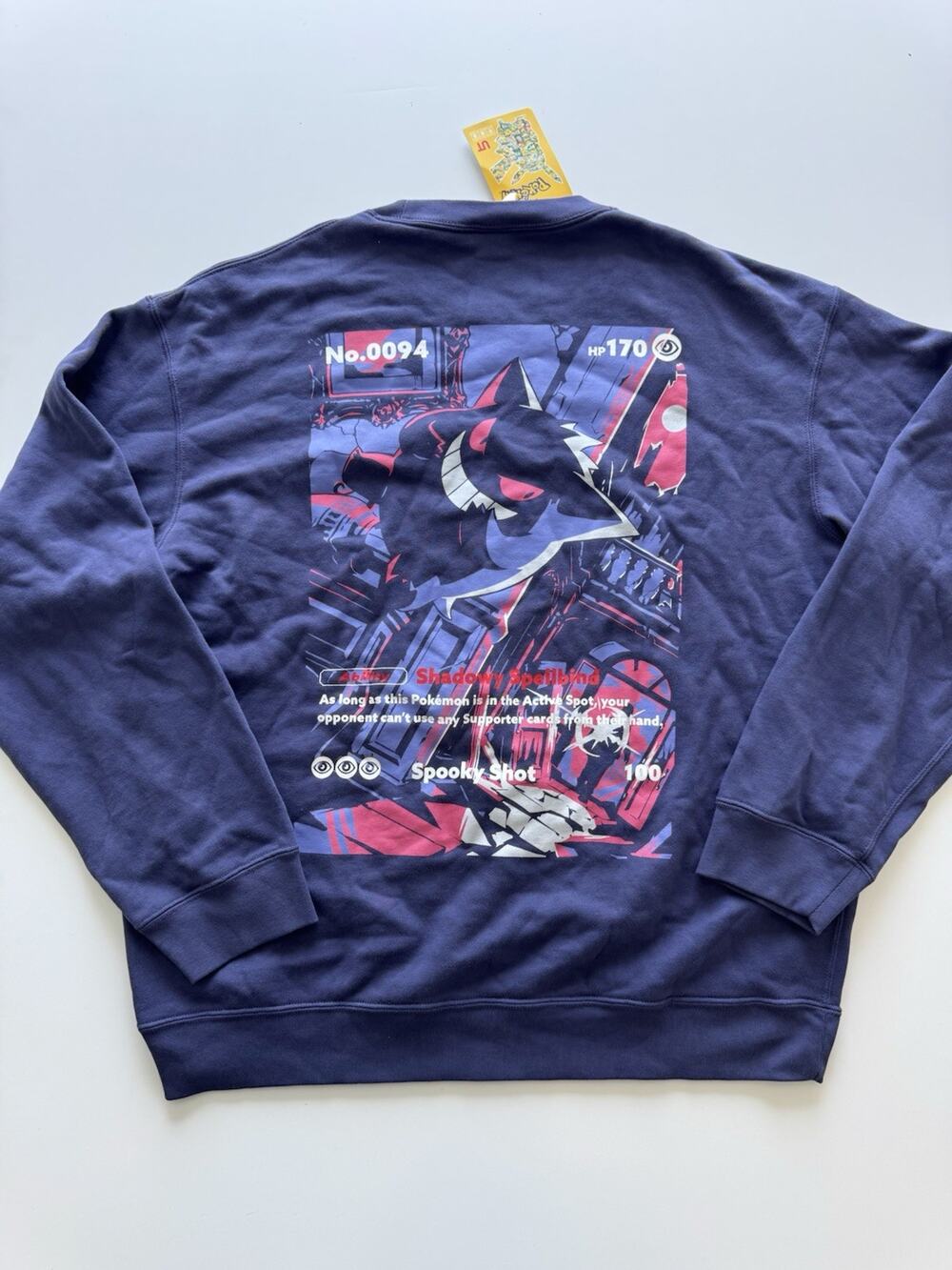 UNIQLO Pokemon game card anime Sweat shirt Gengar Purple Sweater Large NWT
